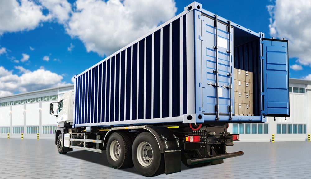 Truck,Near,Industrial,Building.,Lorry,Is,Waiting,For,Loading.,Truck